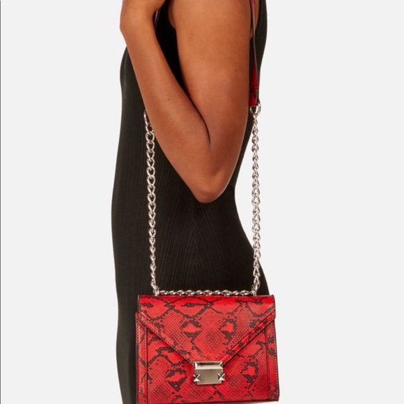 Handbags - Red snakeskin crossbody bag ❤️